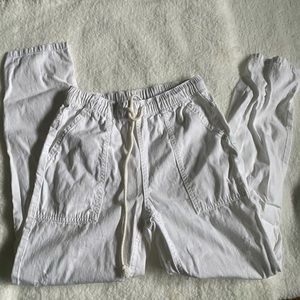 Aerie distressed white cargo pants